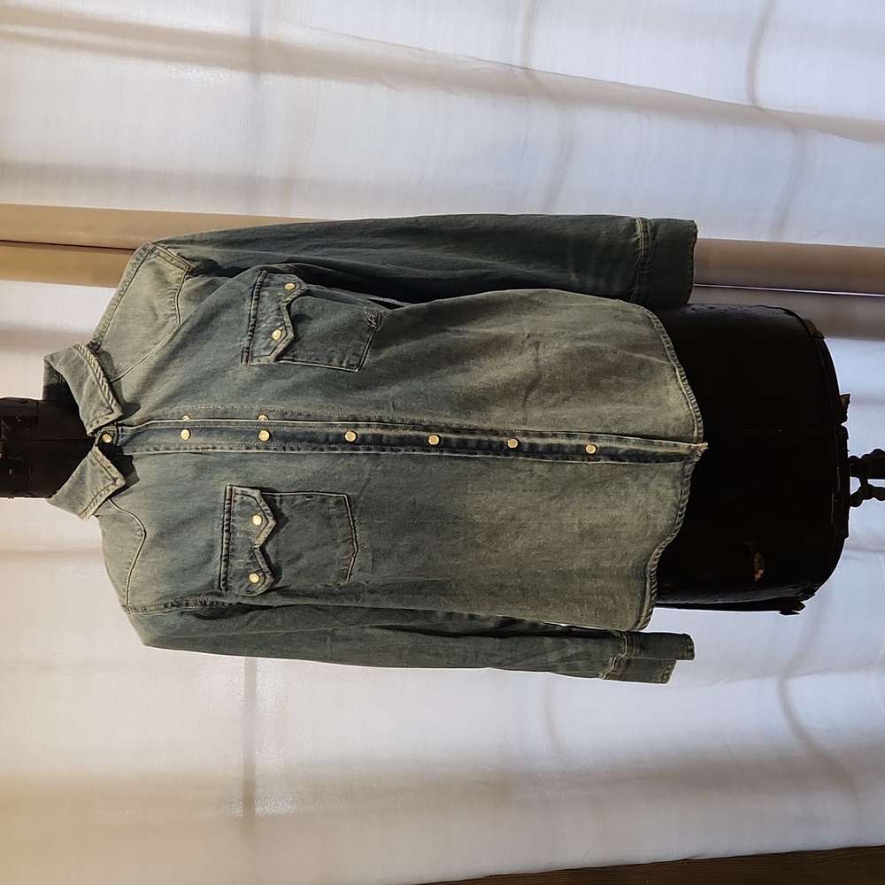 Dear John Ombre Denim pearl snap shirt